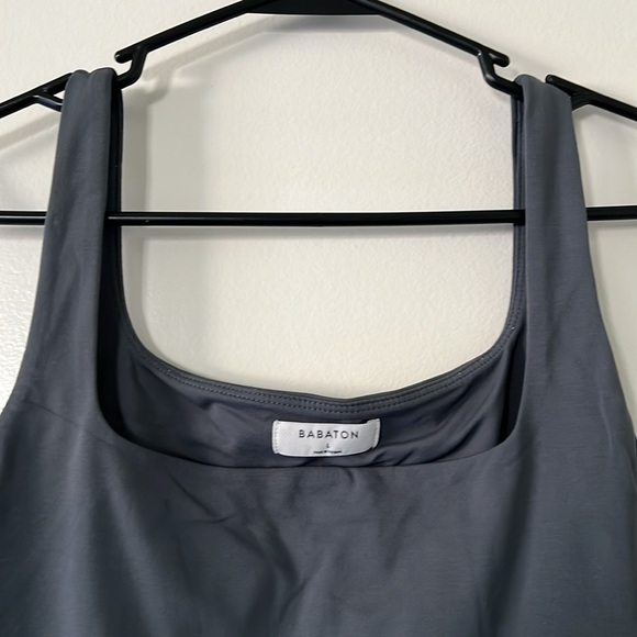 Aritzia babaton contour bodysuit size L smoky emerald green color - Picture 5 of 8